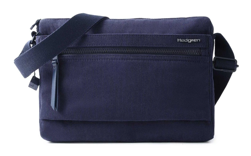 HEDGREN HIC176M Eye M Shoulder Bag Medium + RFID Corduroy Peacoat Blue