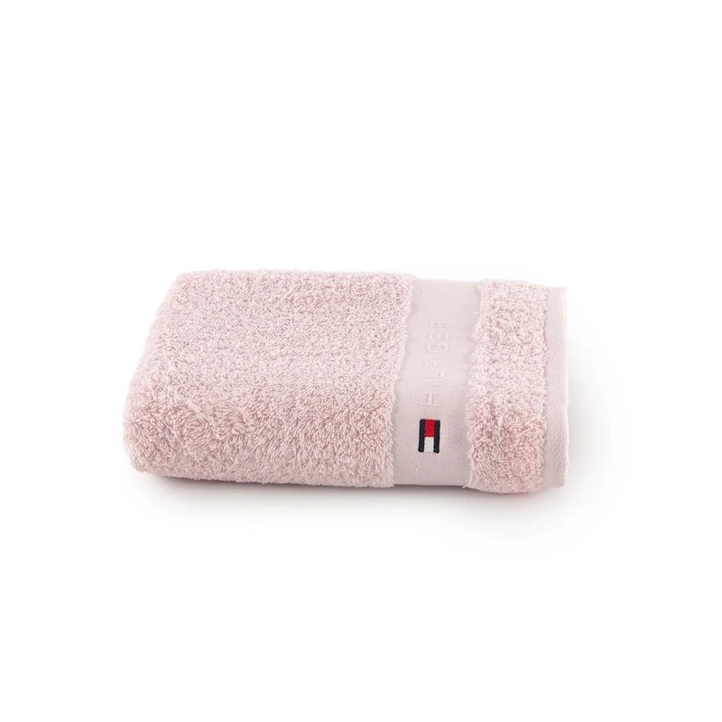 Tommy Hilfiger - Bath Sheet, Navy, Terry Loop, 520 g/m², 100% Combed Cotton, Jacquard and Embroidery Trim, Soft and Absorbent, 100 x 150 cm
