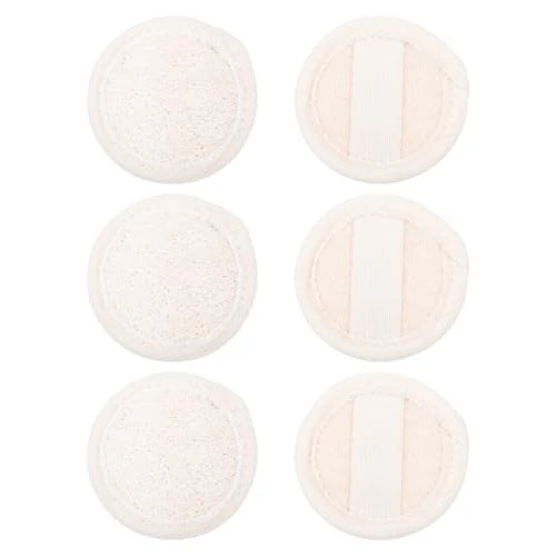TOYANDONA Eco-friendly Loofah Face Scrub Pads Gentle Makeup Remover Skin Cleansing Sponges for Women and Men Reusable Round Facial Exfoliator for Daily Skincare Routine