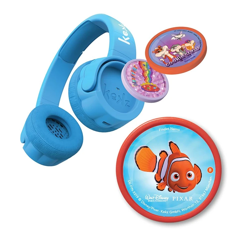Kekz Starter Set Premium Blue: Biscuit Earphones Including Audio Chip Disney - Finding Nemo, Cookie Crew Radio Play & Wunderkekz (Headphones for Children, Travel Headphones for on the Go & Home - Image 1