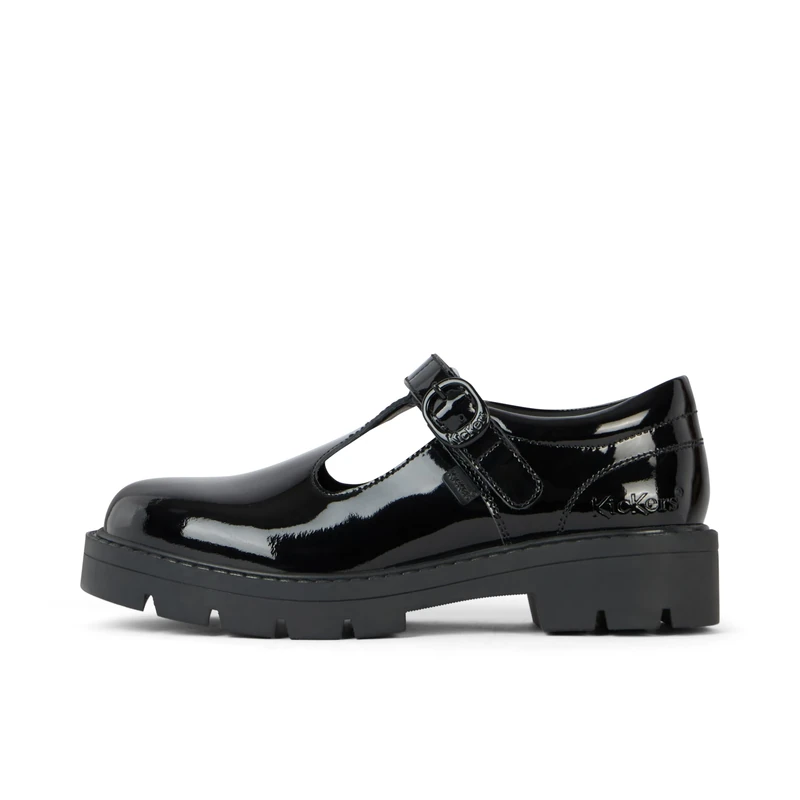 Kickers Girl's Kori T Bar T-Bar Shoe, Black, 2.5, UK
