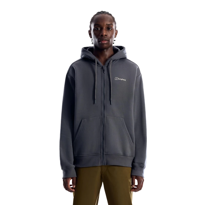 Berghaus Men's Essential Logo Full Zip Hoodie, Archive Black, 2XL