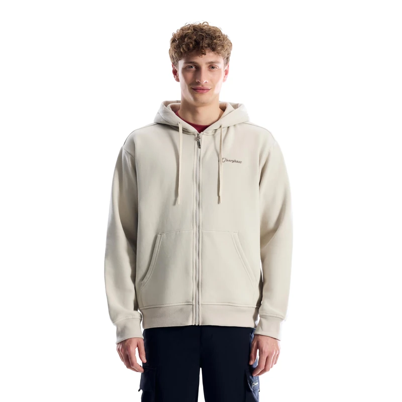 Berghaus Men's Essential Logo Full Zip Hoodie - Stone XS