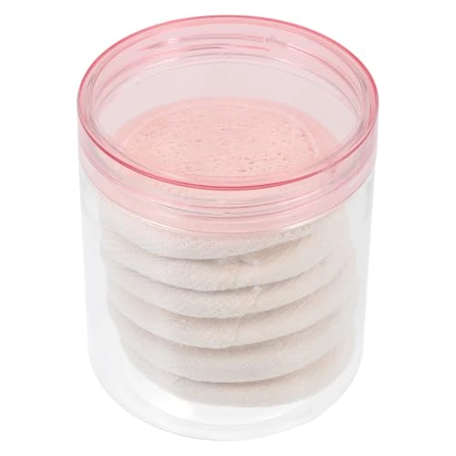 CLISPEED Reusable Loofah Face Cleaning Puff Rounded Facial Pads for Makeup Removal and Skincare Natural Exfoliating Cleansing Pads for Women and Men Home and Salon Use Pack