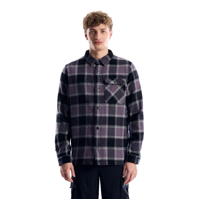 Berghaus Men's Ashbrooke Long Sleeve Overshirt, Hale Navy/Red Fury, 2XL
