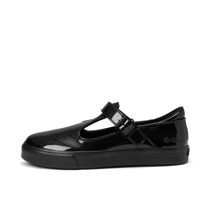 Kickers Girl's Tovni Tbar T-Bar Shoe, Black, 6, UK
