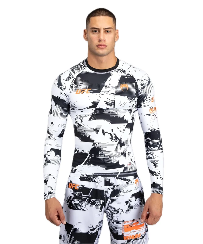 Venum UFC Zenith Men's Black/White/Orange Authentic Fight Week Performance Short Sleeve T-Shirt - L