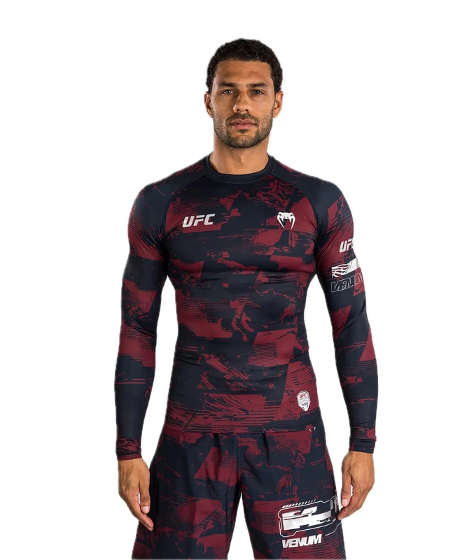 Venum UFC Zenith Men's Navy Blue/Burgundy/Silver Authentic Fight Week Performance Short Sleeve T-Shirt - XXL - Image 1