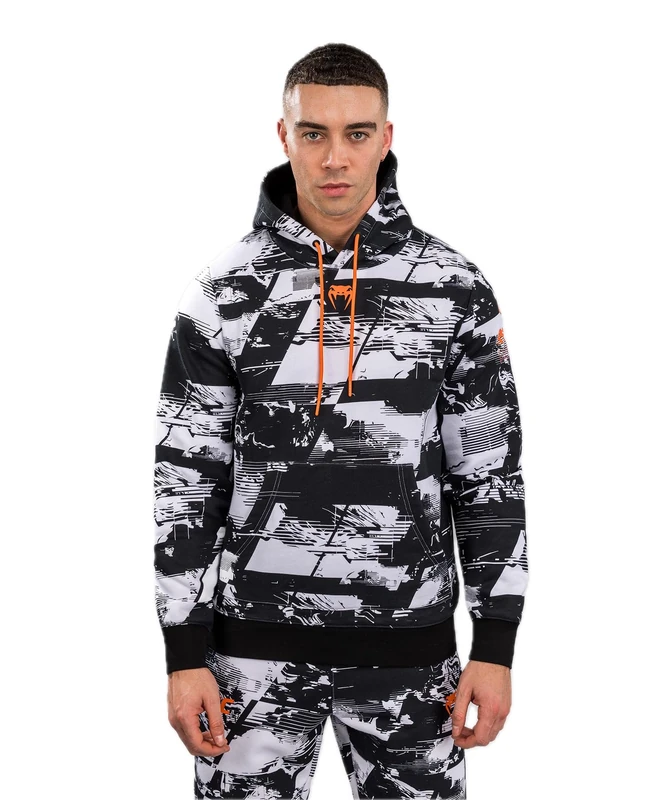 Venum UFC Zenith Men's Black/White/Orange Authentic Fight Week Pullover Hoodie - M