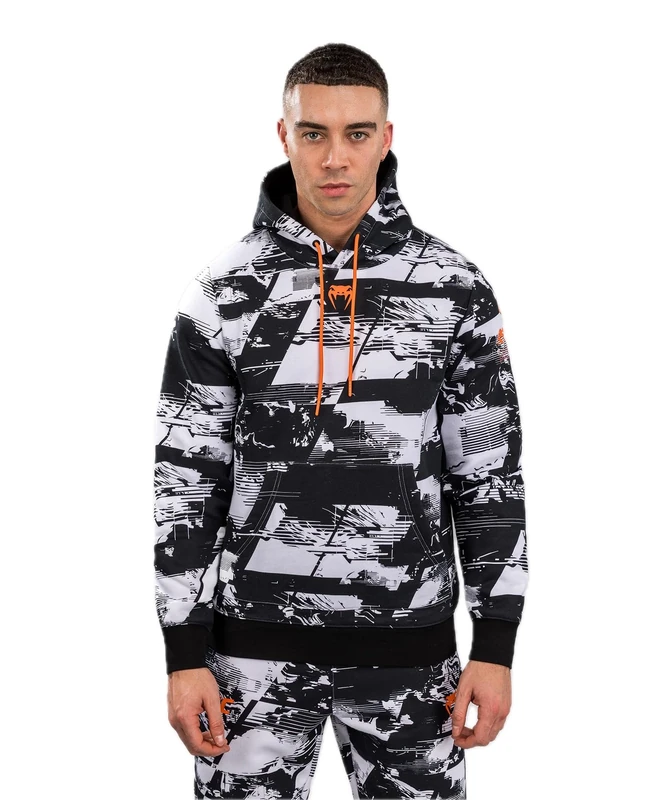 Venum UFC Zenith Men's Black/White/Orange Authentic Fight Week Pullover Hoodie - S