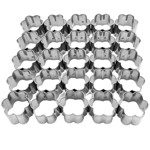 Muteitt Mini Flower Cookie Cutter, 25 Cavity Cracker Cutter, Small Flower Shaped Biscuit Cutter Baking Tool for Cookies Fondant Biscuits DIY Crafts