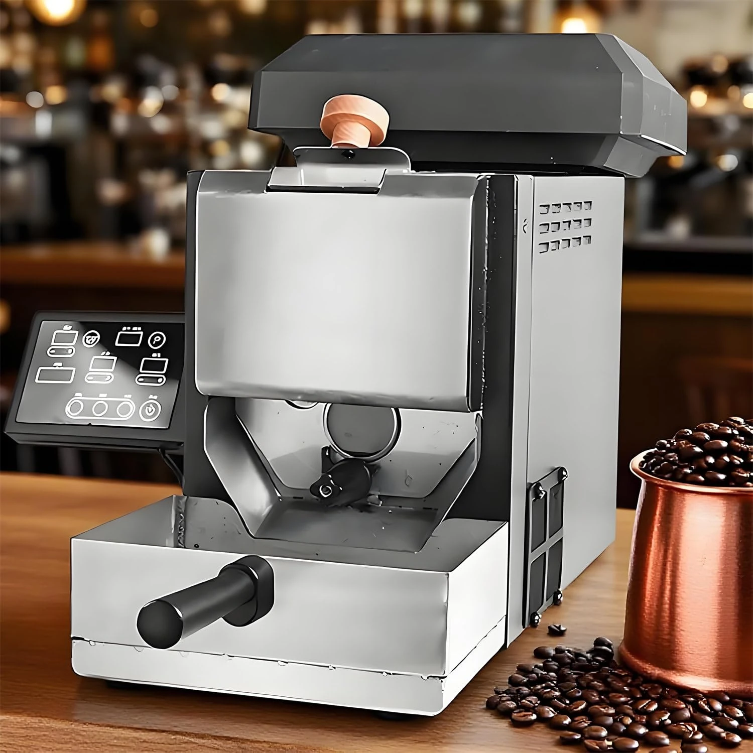 HajMyrdonyx 200g Automatic Coffee Roaster Machine for Home Use, Smokeless Drum Roasting with 9 Pre-Set Curve, Smart Home Coffee Bean Roaster, Digital Display Auto and Manual Modes