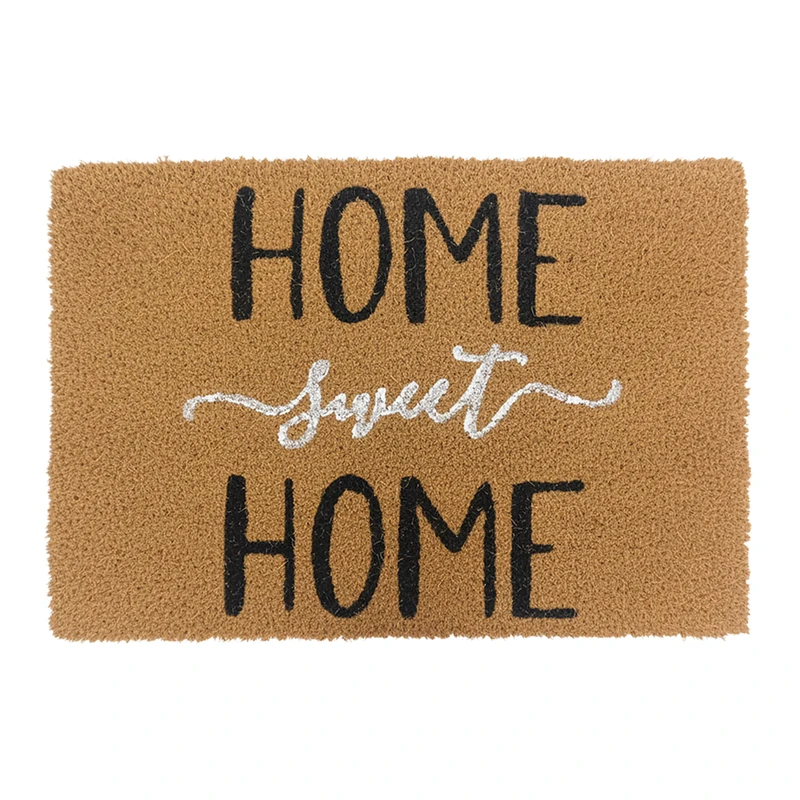 Relaxdays Coconut Doormat, Home Sweet Home, 60x40, non-slip, weather-resistant, indoor & outdoor mat, colourful - Image 1