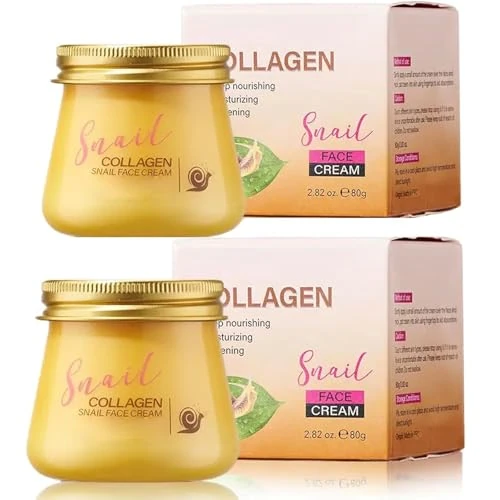 Snail Collagen Cream, Hydrates and Softens Skin, Lightweight Texture for Soothing Nourishment, Deep Hydration, Anti-Ageing Wrinkle Care