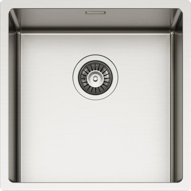 SCHOCK | New Technick N100 Stainless Steel Kitchen Sink, 440 x 440 cm, 400 x 400 cm, 1 Bowl Brushed Stainless Steel, Combinable with Mixers, Hobs, Ovens, Triple Installation