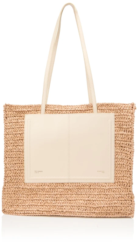 Ted Baker london ashvi-raffia large tote bag, ivory