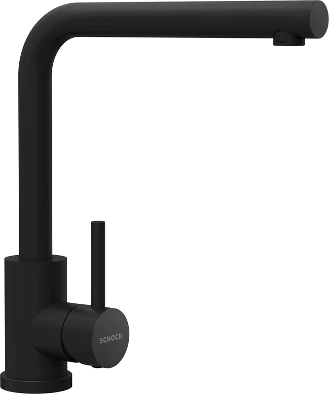 SCHOCK Kitchen tap KANTUS, Single Lever Mixer with high spout, Schock Saving 90°, 360°, Stainless Steel 304, Solid enameled, matt Black, can be Combined with Sink. - Image 1