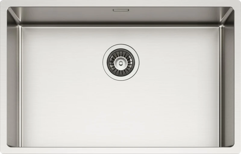 SCHOCK | New Technick N100 2L Stainless Steel Kitchen Sink, 690 x 440 cm, 650 x 400 cm, 1 Bowl Brushed Stainless Steel, Combinable with Mixers, Hobs, Ovens, Triple Installation