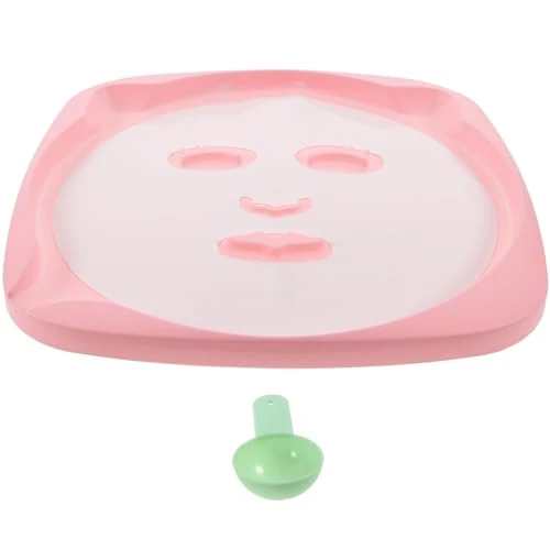 VALICLUD DIY Facial Mask Mold with Spoon for Women Thickened Safe Face Mask Plate for Even Seaweed Thickness Practical Skin Care Tool for Homemade Beauty Treatments