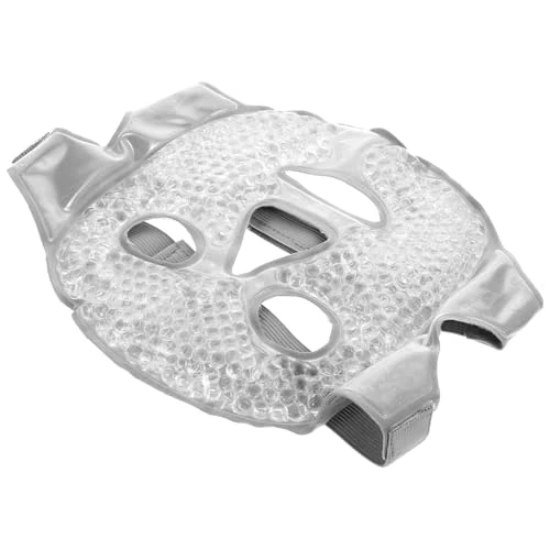Angoily Cooling and Soothing Face Therapy Mask Grey Reusable Hot and Cold Gel Skincare Mask for Reducing Swelling and Facial Relaxation