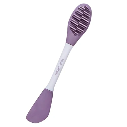 ibasenice Dual-Head Silicone Brush Applicator for Facial Cleansing and Mud Application, Soft Silicone Scrubber for Deep Exfoliation and Skincare Use in Beauty Salons