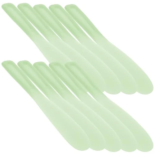 TOPPERFUN 10Pcs Silicone Cosmetic Spatula Makeup Mixing Tools for Face Mask Stirring Beauty Salon Use Smooth Flat Surface Handheld Sticks for Skincare and Foundation Application