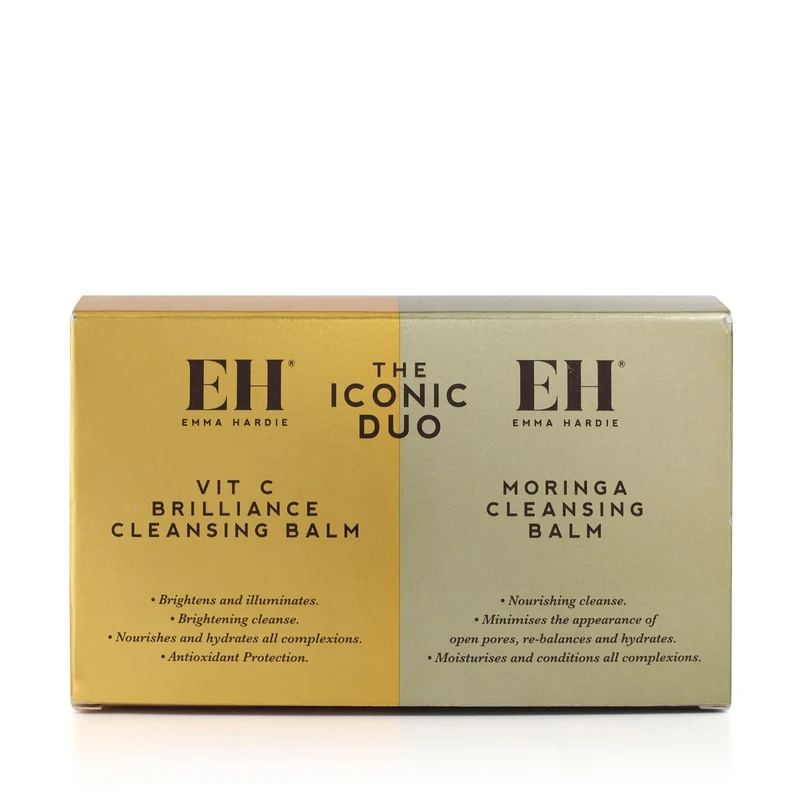 Emma Hardie Iconic Cleansing Duo (2 x 50g) - Vitamin C Brilliance & Moringa Cleansing Balms, Brightening, Purifying & Hydrating Double Cleanse Ritual for Radiant, Healthy-Looking Skin