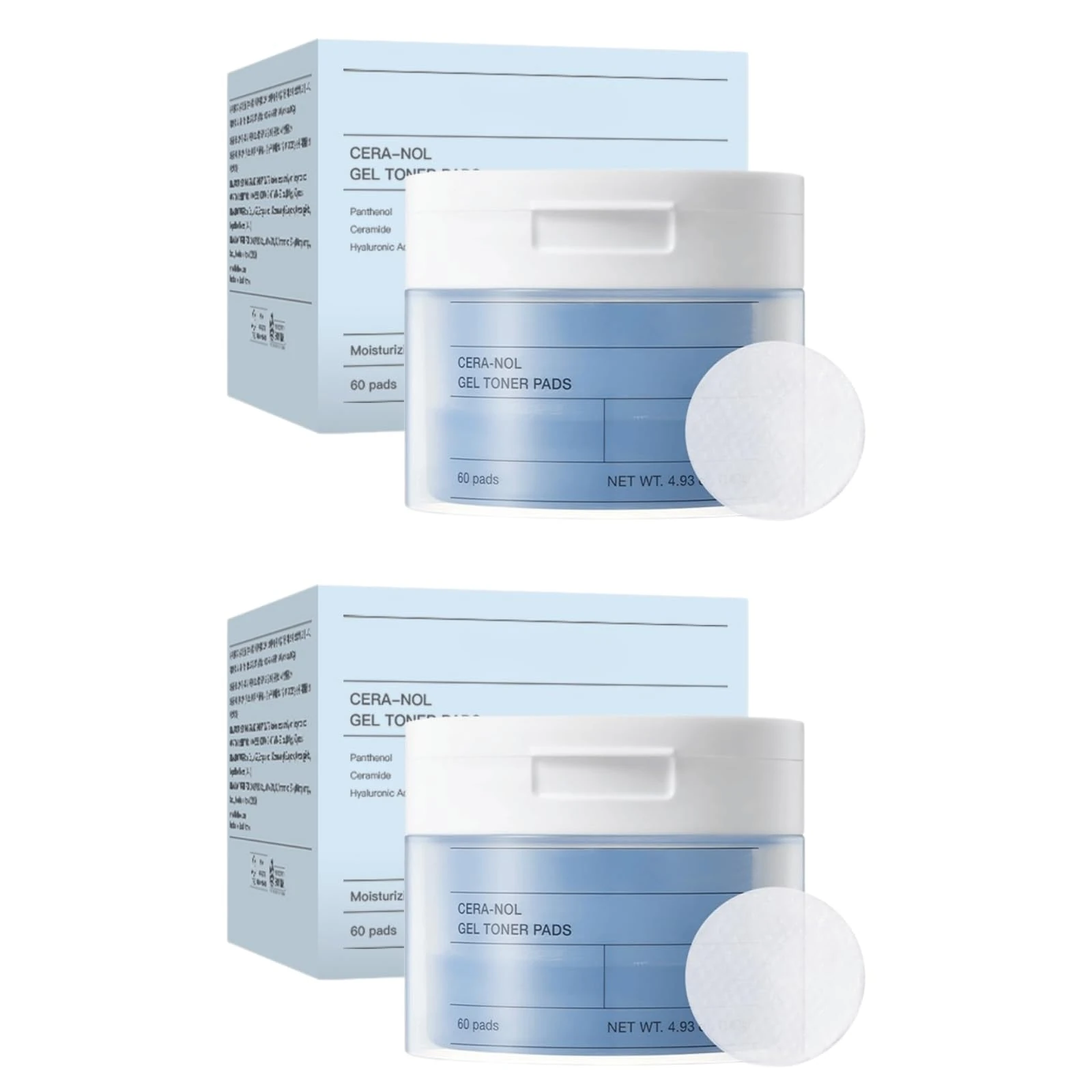 Soothing Gel Toner Pads with Hyaluronic Acid & Ceramides – Hydrating Toner Pads for Sensitive Skin, Korean Skincare Formula (2pcs)