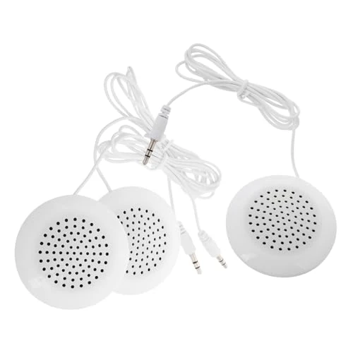 Ipetboom 3pcs Portable Mini Pillow Speakers Wired Stereo Sound for Bed Office Home Travel Compact Under Pillow Sleep Speaker White