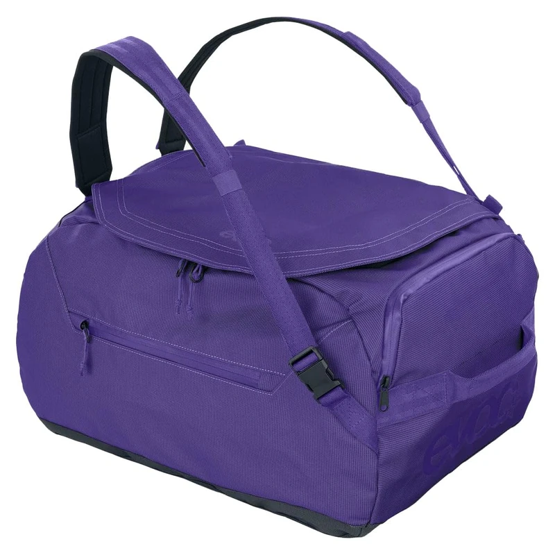 EVOC Duffle Bag 40 Waterproof Travel & Equipment Bag (Travel Bag with Removable Carrying Strap, Separate Outer Pocket, Universal use & Lockable, PVC-Free, Size S), Violet - Black