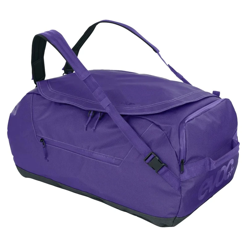EVOC Duffle Bag 60 Waterproof Travel & Equipment Bag (Travel Bag with Removable Carrying Strap, Separate Outer Pocket, Universal use & Lockable, PVC-Free, Size M), Violet - Black