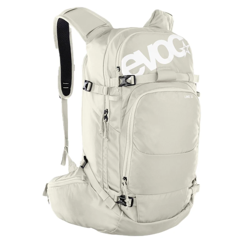 EVOC LINE 30 All-Mountain Backpack (NEURALITE SYSTEM, ski holder, separate avalanche compartment with emergency plan, easily accessible main compartment, BODDY HUGGING), Sand