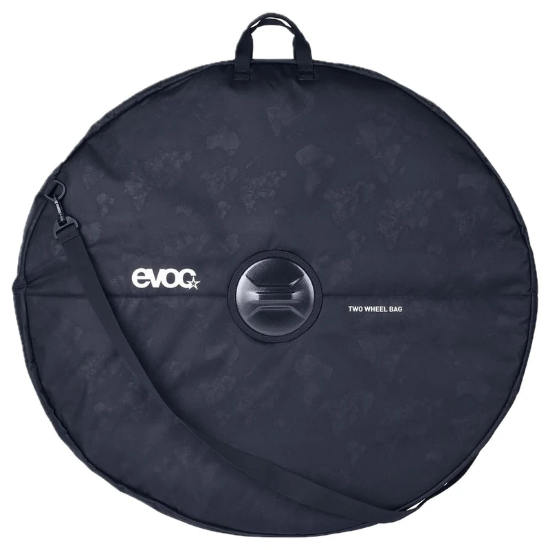 EVOC TWO WHEEL BAG wheel bag, bicycle transport bag for 2 wheels (maximum protection, suitable for <29" wheels, reinforced axle protection, bicycle cover with shoulder strap), black