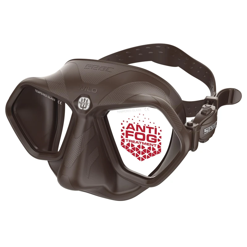 SEAC Wild – Low Volume Silicone Diving Mask | Antifog Dual-Lens Mask with 3D Buckle and Peripheral Vision for Freediving and Spearfishing