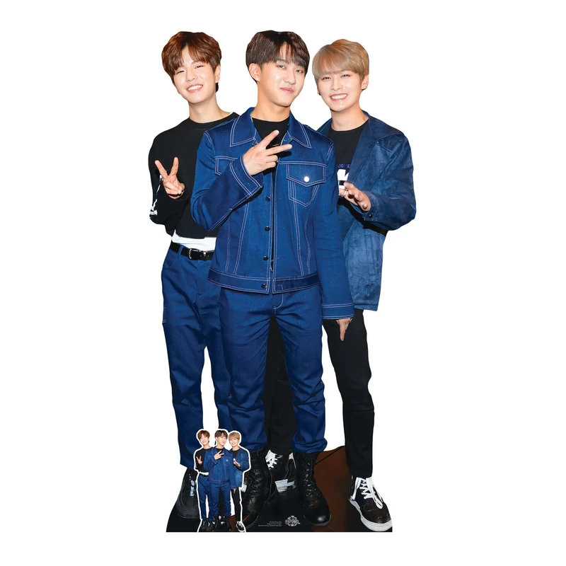 Star Cutouts CS1249 Stray Kids Lee Know, Woojin & Changbin Lifesize Cardboard Cutout – K-Pop Group Fan Display for Parties & Events