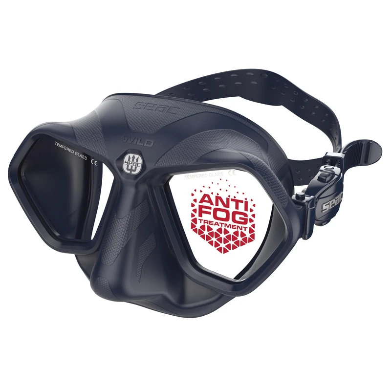 SEAC Wild – Low Volume Silicone Diving Mask | Antifog Dual-Lens Mask with 3D Buckle and Peripheral Vision for Freediving and Spearfishing