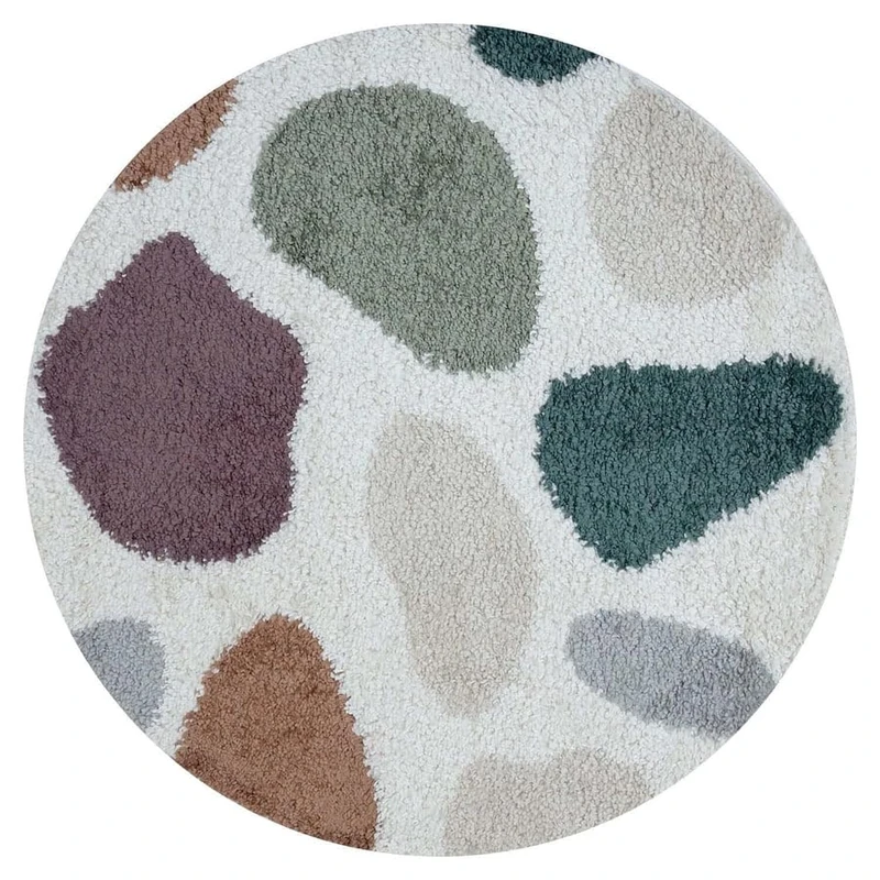 THE RUGS Soft Shaggy Area Rug – Modern Patterned Carpet for Living Room & Bedroom, Extra Plush, Easy to Clean, Animal Print Design (120 cm Round, Multicolour)