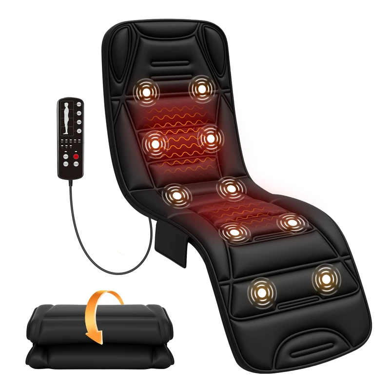 COMFIER Full Body Massage Mat with Heating Function, Vibration Massage Seat Cushion with 10 Vibration Motors, 5 Massage Modes and Auto-Off Function, Gift for Women