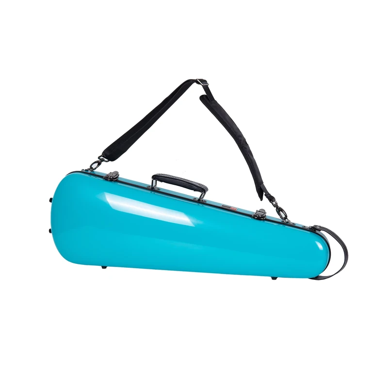 Crossrock Molded Fiberglass Violin Case for 4/4 | Mint Blue | TSA Lock Lightweight Heavy Duty Protection Plush Velvet Interior