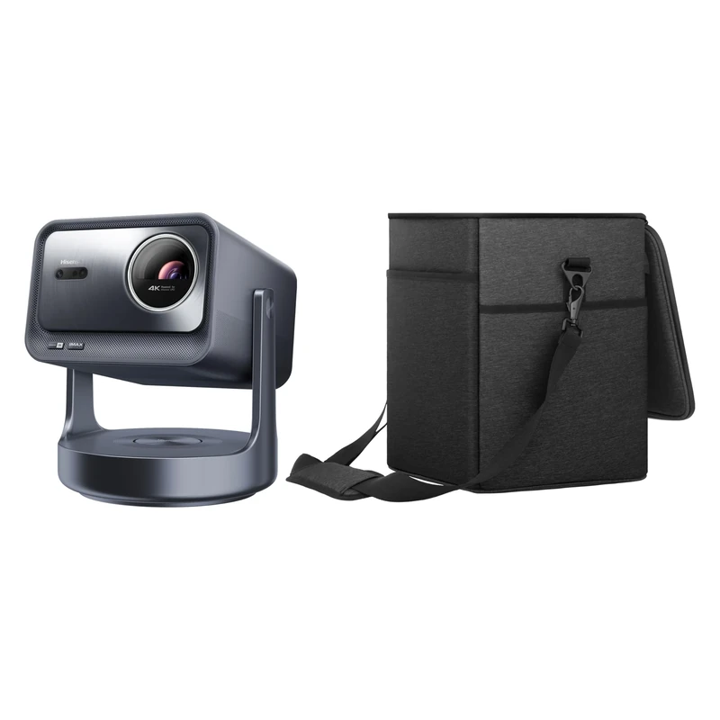 Bundle of Hisense C2TUK Ultra 4k Trichroma Smart Mini Projector + Hisense Projector Carry Bag - BB2H