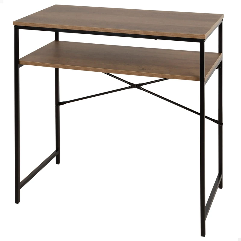 AKTIVE MAX Home Rectangular Desk Table, 77 x 40 x 75 cm, Maximum Supported Weight 26 kg, Wood Table, Black Steel Frame, Office and Study, Industrial Style, Computer Tables, (18442)