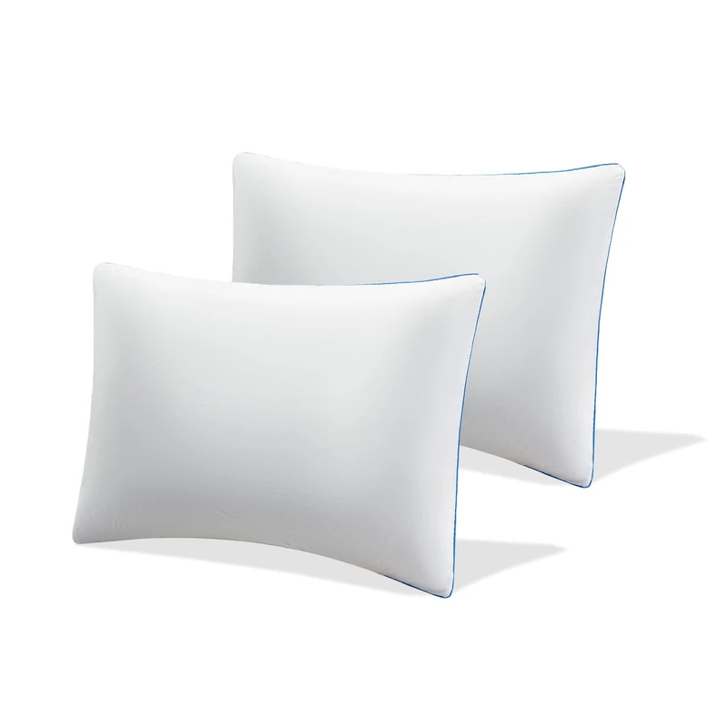 GC GAVENO CAVAILIA 300 Thread Count Water Pillow 2 Pack | Adjustable Water Pillow for Sleeping Neck & Shoulder Pain Relief, Cotton Pillow Cover | Washable Side Sleeper Waterbase Support Pillow,50x70cm