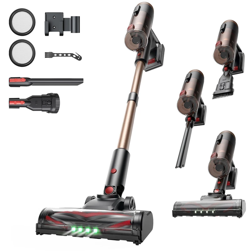 Proscenic P11 Ultra Cordless Vacuum Cleaner, 550W/55Kpa 50Min Self-Standing Hoover Cordless Powerful, Stick Vacuum with Wall Mount, Anti-Tangled Rechargeable Lightweight for All Floor Carpets Pet Hair