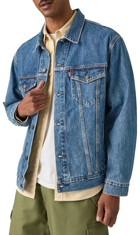 Levi's Men's Relaxed Fit Trucker Denim Jacket (Pack of 1), Pacific Activities T, M