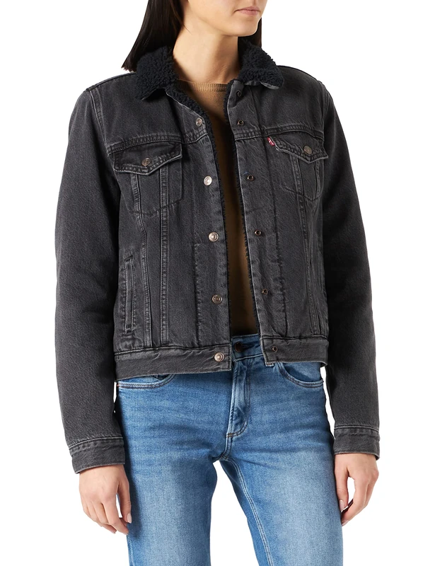 Levi's Women's Original Sherpa Trucker Jackets Denim Jacket, M