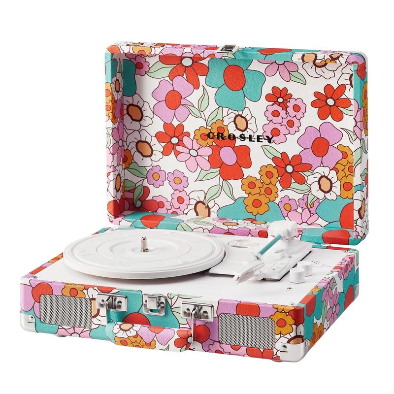Crosley Cruiser Plus Turntable - Bluetooth Record Player, Groovy Floral - Image 1