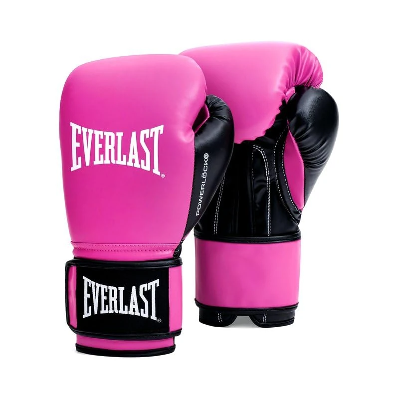 Everlast Powerlock OG 10oz Boxing Gloves, Pink/Black Boxing Gloves for Bags, Mitt Work & Sparring, Hook & Loop System, Advanced Foam Technology, Ergonomic Grip - Authentic Everlast Gear