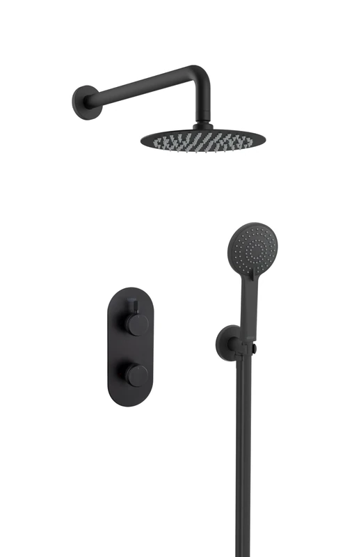 Bristan Molida, Concealed Thermostatic Shower Kit with Two Outlets, Safe Touch Technology, Black Finish