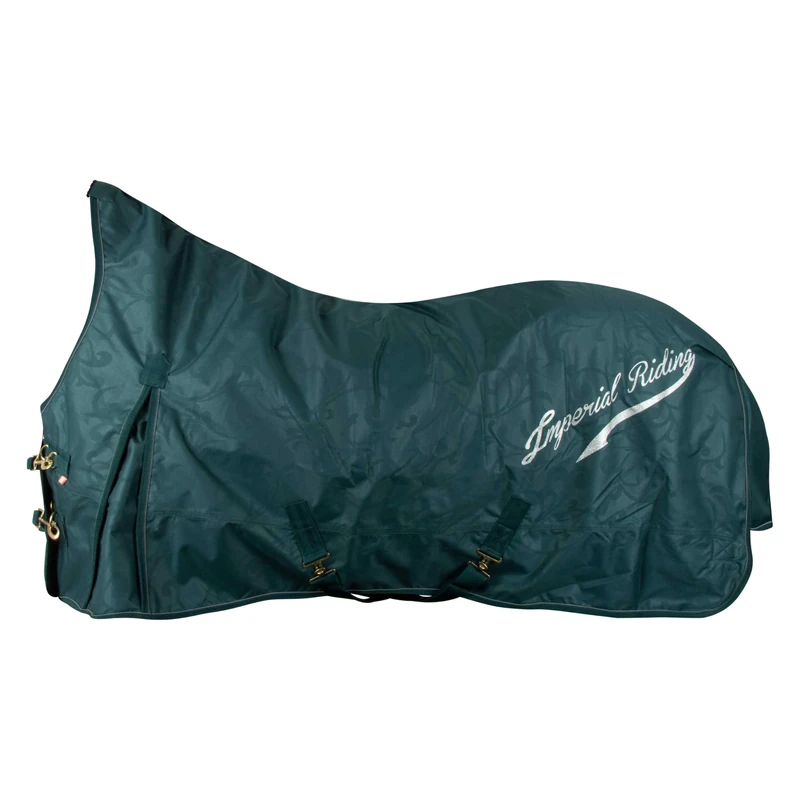 Imperial Riding IRH Super-Dry Outdoor Blanket, 50 g, Waterproof & Breathable, 600D Polyester Nylon Lining, Lightweight Winter Blanket for Horses, Elegant Design & Comfortable Fit, Forest Green, 125