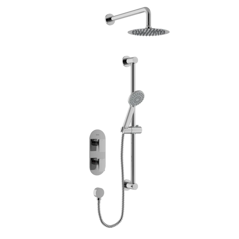 Bristan Frammento, Concealed Thermostatic Shower Kit with Two Outlets, Safe Touch Technology, Chrome Finish